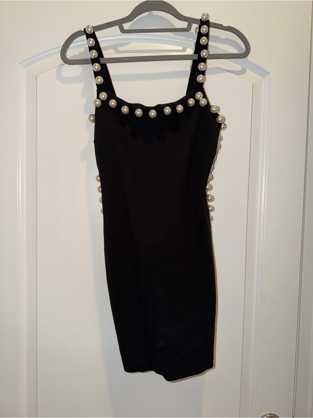 Forever 21 Black Pearl-Embellished Bodycon Dress